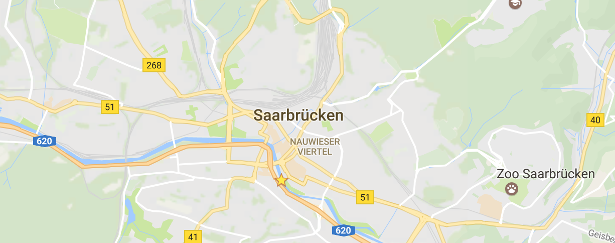Ein Bild von der Karte von Saarbrücken für den Beitrag auf Containern.org